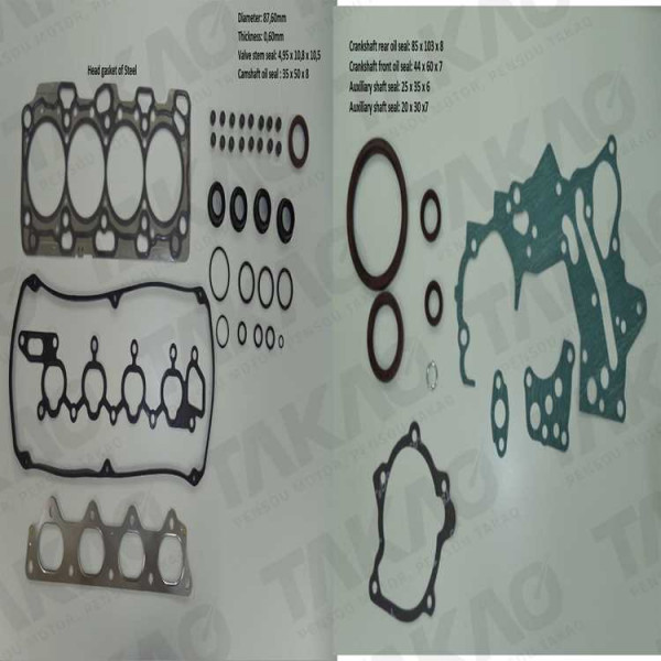 Junta Completa c/ Retentores (JG) - Mitsubishi 2.4L 16V 4G64 L200 Triton após 13 Flex