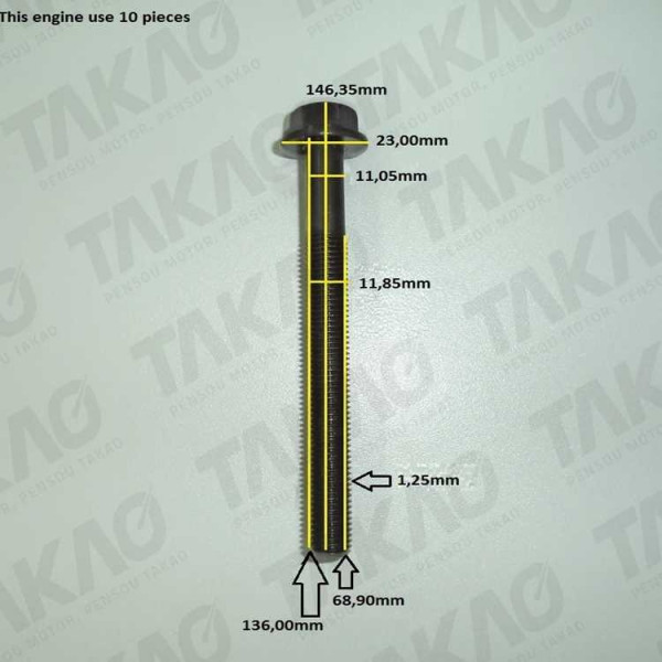 Parafuso de Cabeçote (JG) - Fiat  1.0/1.3/1.5L 8V Diversos