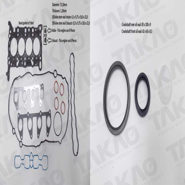 Junta Completa c/ Retentores (JG) - GM 1.4L 16V Ecotec Turbo Cruze apos 16 Flex