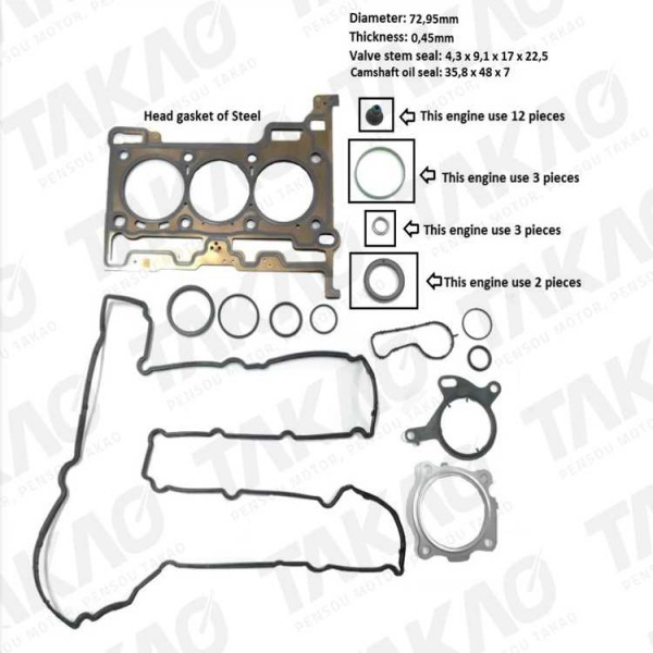 Junta Superior c/ Retentor JG Ford 1.0L 12V L3 New Fiesta